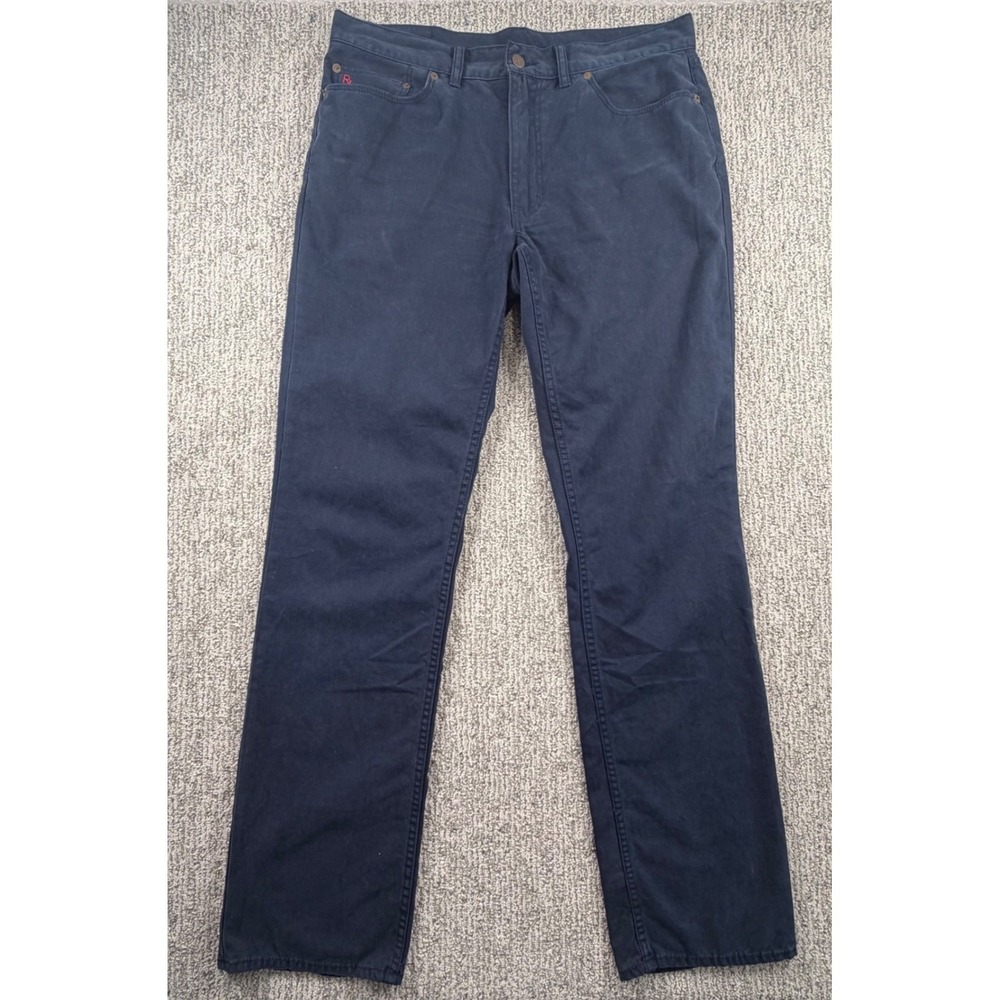 Polo Ralph Lauren Pants Mens 34*x34 Navy Blue Straight Leg Cotton Twill 5-Pocket